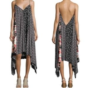 Rag and bone long v-neck asymmetrical floral dress.